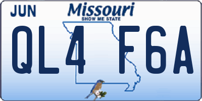 MO license plate QL4F6A