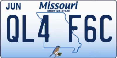 MO license plate QL4F6C
