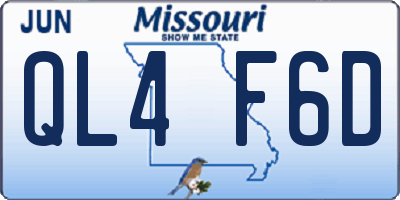 MO license plate QL4F6D