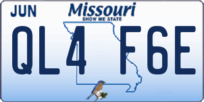 MO license plate QL4F6E
