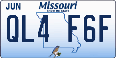 MO license plate QL4F6F