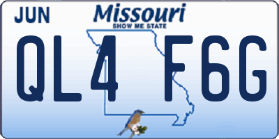 MO license plate QL4F6G