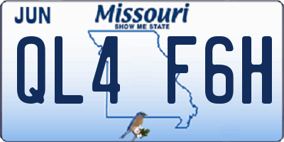 MO license plate QL4F6H