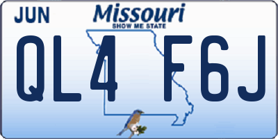 MO license plate QL4F6J