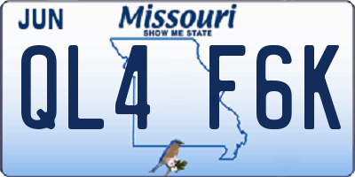 MO license plate QL4F6K