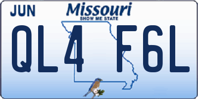 MO license plate QL4F6L