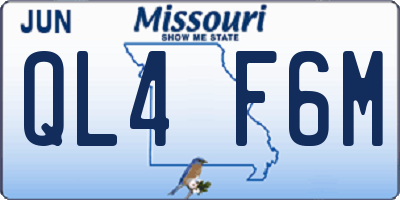 MO license plate QL4F6M
