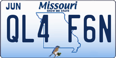 MO license plate QL4F6N
