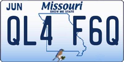 MO license plate QL4F6Q