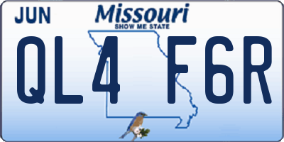 MO license plate QL4F6R