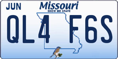 MO license plate QL4F6S
