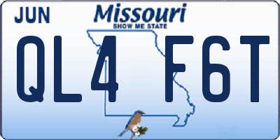 MO license plate QL4F6T