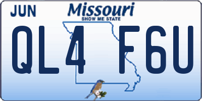 MO license plate QL4F6U