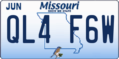 MO license plate QL4F6W