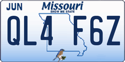 MO license plate QL4F6Z