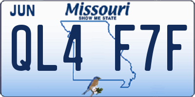 MO license plate QL4F7F
