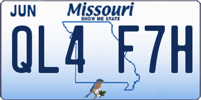 MO license plate QL4F7H