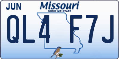 MO license plate QL4F7J