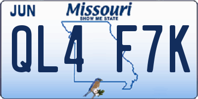 MO license plate QL4F7K