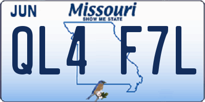 MO license plate QL4F7L