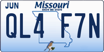 MO license plate QL4F7N