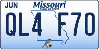 MO license plate QL4F7O