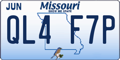 MO license plate QL4F7P