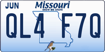 MO license plate QL4F7Q