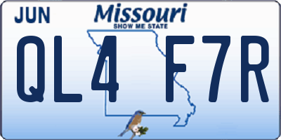 MO license plate QL4F7R