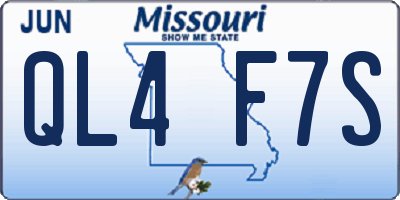 MO license plate QL4F7S