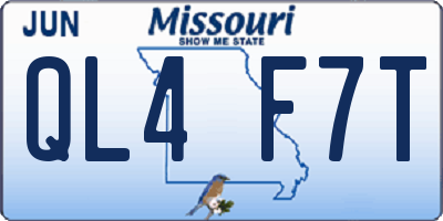 MO license plate QL4F7T