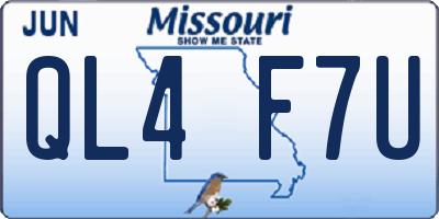 MO license plate QL4F7U