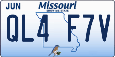 MO license plate QL4F7V
