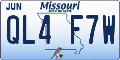 MO license plate QL4F7W