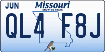 MO license plate QL4F8J