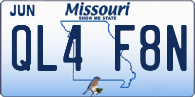 MO license plate QL4F8N