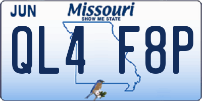 MO license plate QL4F8P