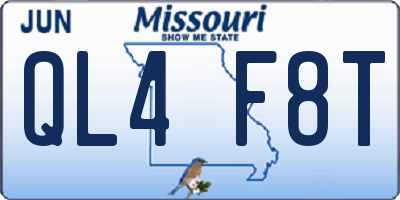 MO license plate QL4F8T