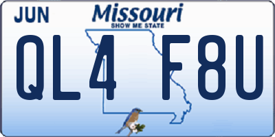 MO license plate QL4F8U