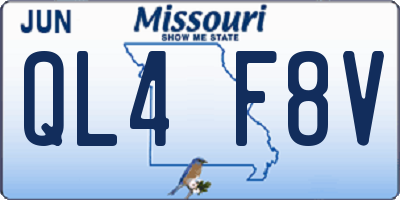 MO license plate QL4F8V