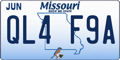 MO license plate QL4F9A