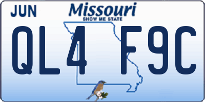 MO license plate QL4F9C