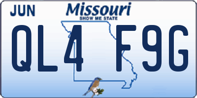 MO license plate QL4F9G