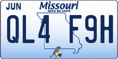 MO license plate QL4F9H