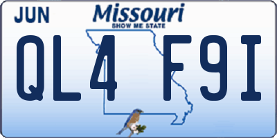 MO license plate QL4F9I