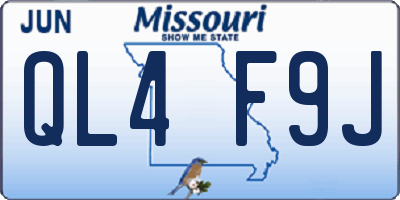 MO license plate QL4F9J