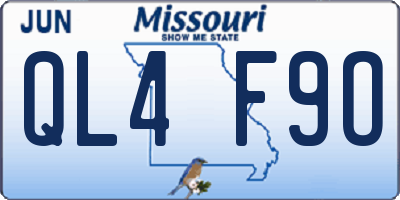 MO license plate QL4F9O