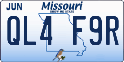 MO license plate QL4F9R