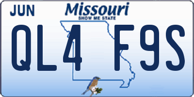 MO license plate QL4F9S