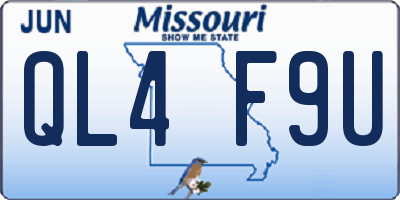 MO license plate QL4F9U